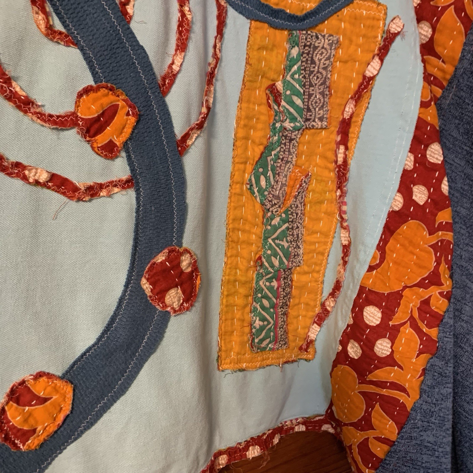 Upcycled Plus Size Poncho Batwing Patchwork Boho … - image 9