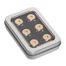 6 Sided Metal Brass Dice with Gift Metal Case & Portable Bag, 6pcs Solid Bras...