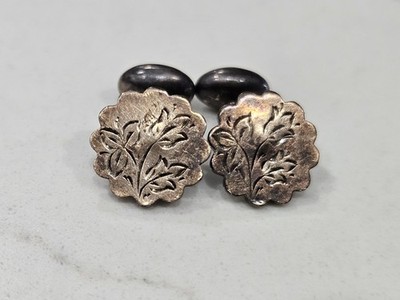 Antique Goldfilled Cufflinks Flowers Tulip Victorian – marked S&C