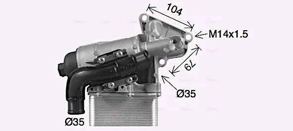 Engine oil cooler water-cooled OL3710H AVA QUALITY COOLING for OPEL RENAULT