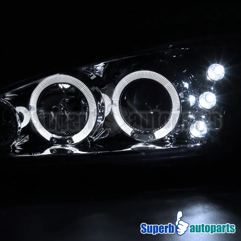 Fits 1999-2005 Pontiac Grand AM LED Halo Projector Head Lights Head Lamps Foto 3 de 4