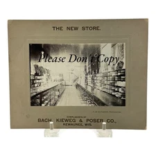 1900s Kewaunee Wisconsin Photo Bach Kieweg Poser Co Interior New Store Matted #1