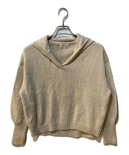 HUMAN WOMAN Gima cotton sailor collar pullover M beige Ext+++