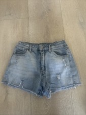 Art Class Girls Distressed Denim Jean Adjustable Waist Shorts 10/12