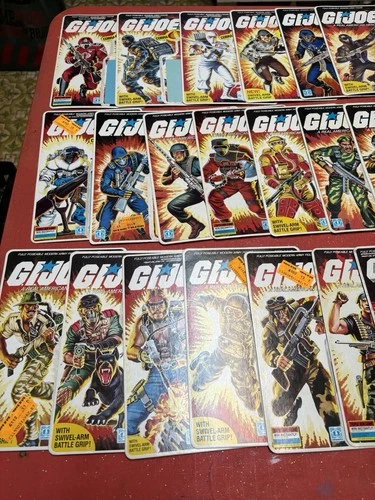 Vintage 80s GI Joe Action Figure Cardback Uncut File Cards Lot Of 26