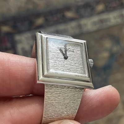 Vintage Roy King Watch Silver Bark Bracelet Unisex London 1973