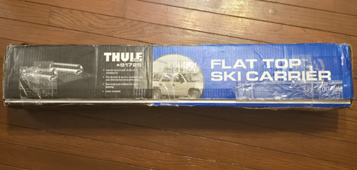Thule 725 Flat Top 6 Ski Roof Rack 91725 Snow Board Locks No Keys w Mount Clamps
