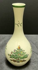 Vintage Spode England Imperialware Christmas Tree 8" Bud Vase