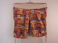 Motherhood Maternity Shorts Size L Large Plaid Multi-Color Patchwork Bermuda