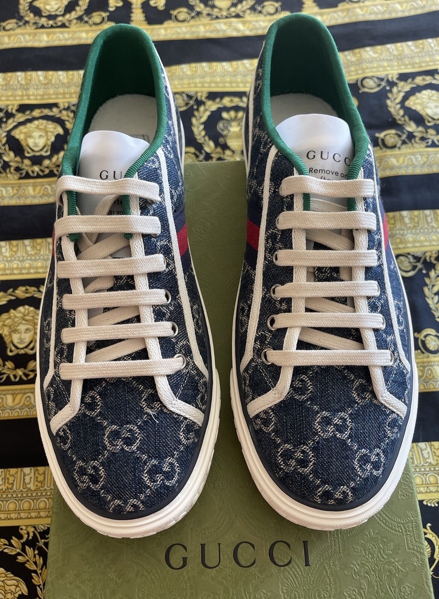 GUCCI デニムスニーカー テニス1977 ⭐︎美品⭐︎ New in Box AUTH Gucci Tennis 1977 Denim Sneakers GG Logo