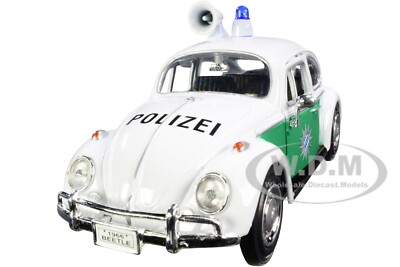 1966 VOLKSWAGEN BEETLE GERMAN POLICE 1/24 DIECAST MODEL CAR BY