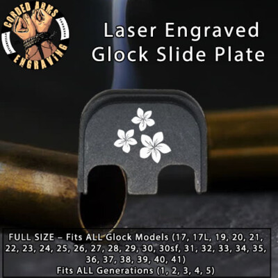 Flowers - Glock Rear Slide Plate Back Plate for Full Sized Glocks Gen1