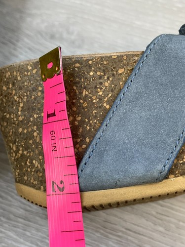 Dansko Susie Damen Sandale 9 blau Leder Slipper überkreuzte Riemen Keilabsatz Pantolette - Bild 10 von 12