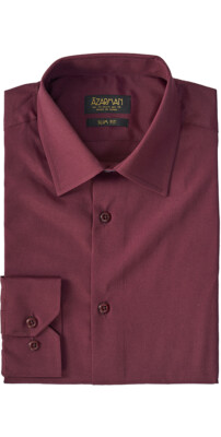 blue dress for baby girl Men's Burgundy Herringbone Cotton Shirt by StudioSuits main image 1