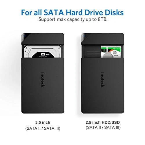 Inateck Festplattengehäuse USB 3.0 für 2,5/3,5 Zoll SATA HDD/ SSD, UASP, FE3002 - Bild 2 von 4