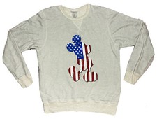 Disney Parks Men's Gray Mickey Mouse American Flag Sweatshirt; Made in USA; XL
