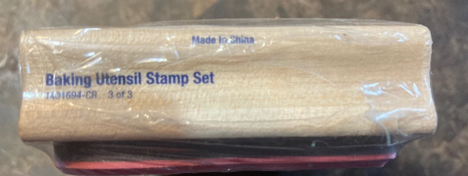 Juego de 3 utensilios para hornear Stampabilities: cuchara batidor espátula estampillas de goma NUEVO Foto 3 de 4