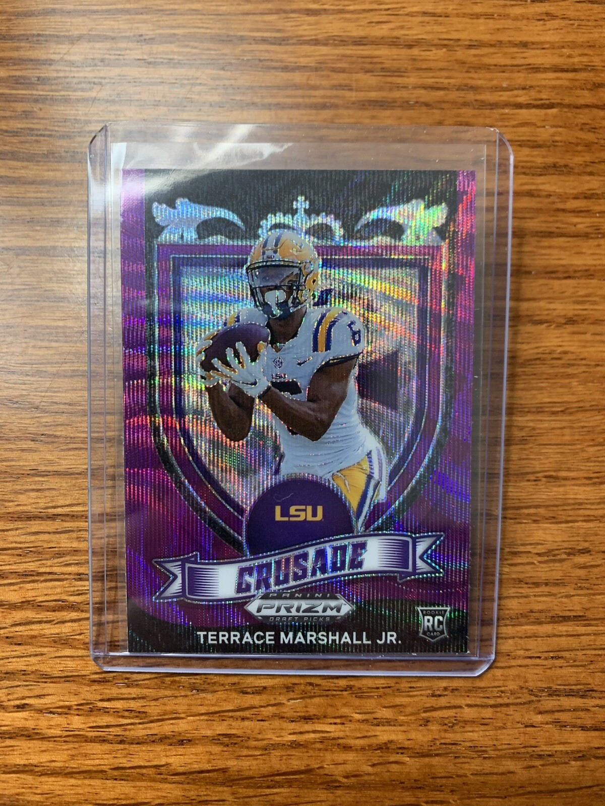 2021 Prizm Draft Picks Terrace Marshall Jr. RC Crusade Purple Wave Prizm LSU#180
