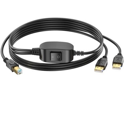 Printer Cable Splitter 2 in 1 Out USB B to A Splitter Printer Splitter for Tw...