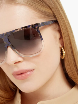 Loewe Women Sunglasses Blue Havana Gradient Smoke Shield  display picture 1