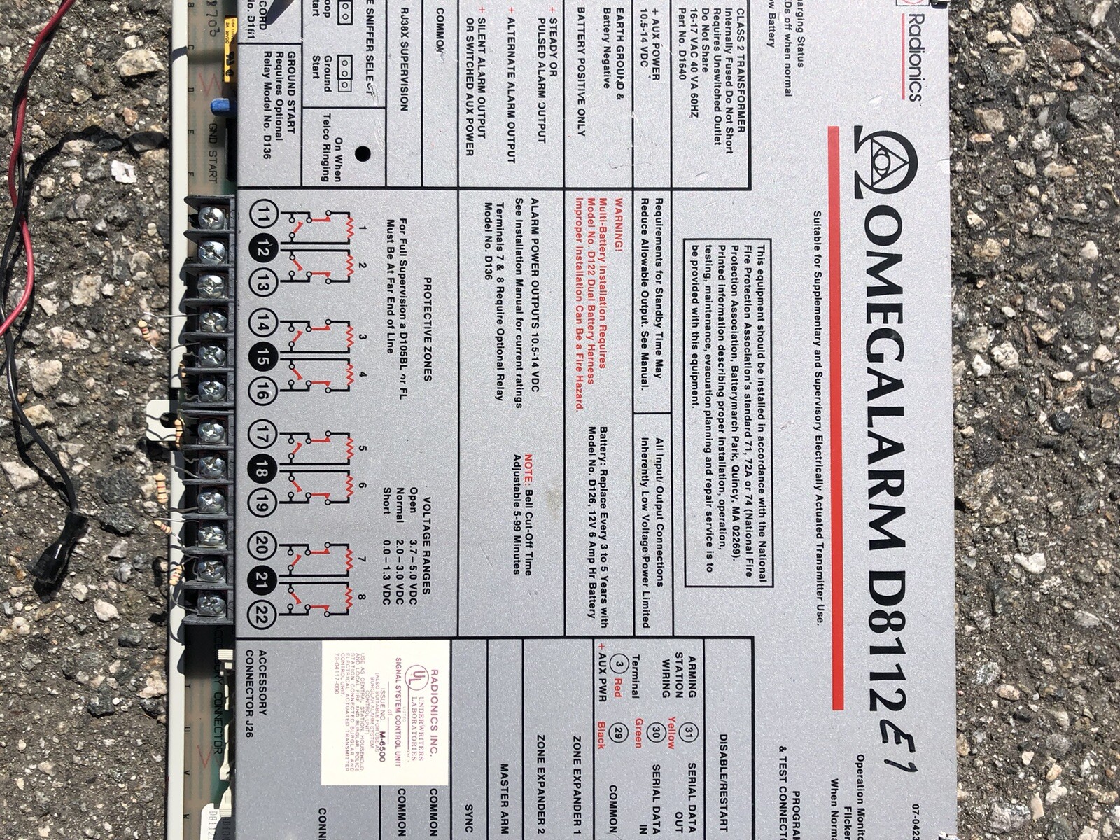Radianics Omegalarm D8112 Fire Alarm | eBay