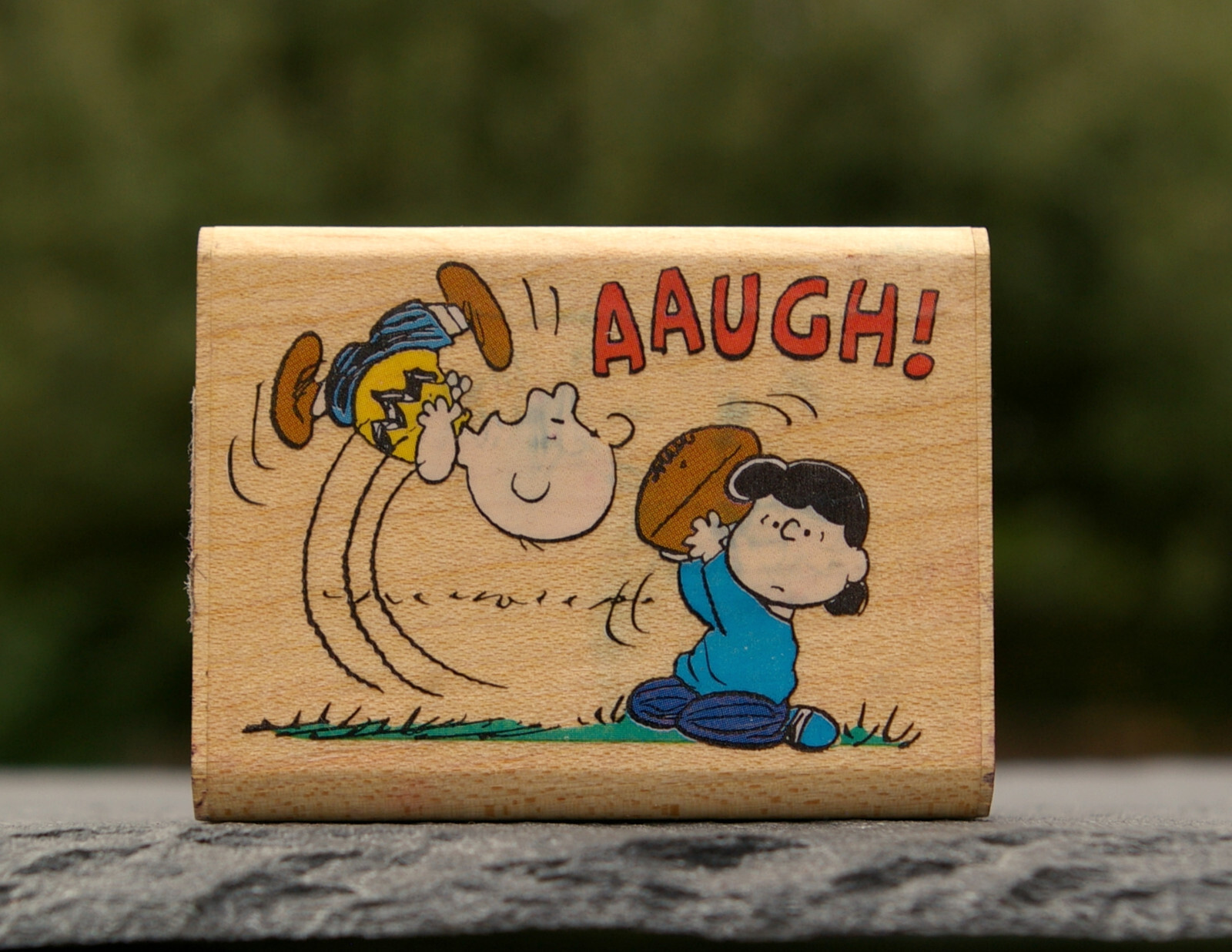 Peanuts AAUGH! Charlie Brown Lucy Football 3/8 Stamp By Rubber Stampede A748D mail.napmexico