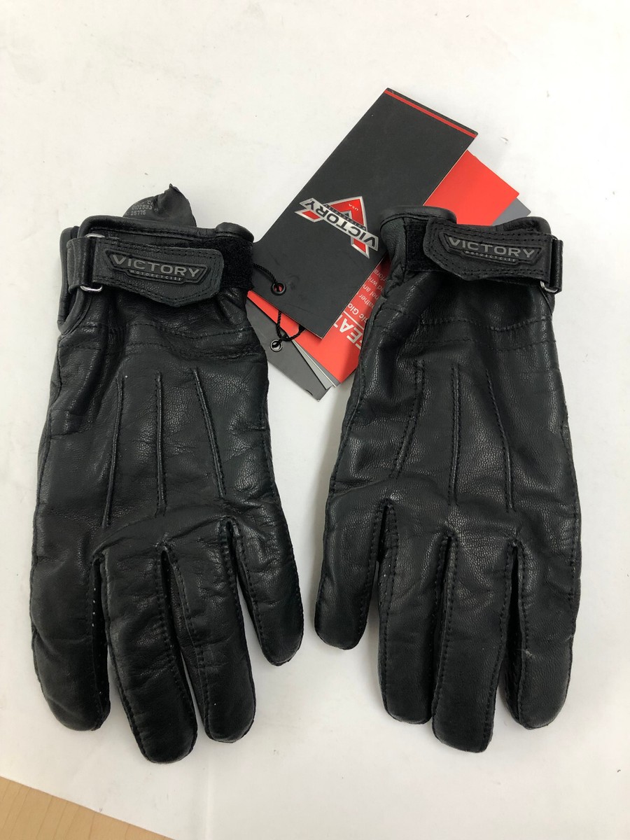 Black Victory Motorcycle Classic Gloves Womens Small SL P/N