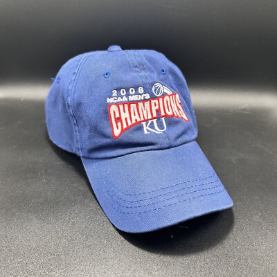 KU Jayhawks Hat Unisex Adjustable Blue 2008 NCAA National Champions