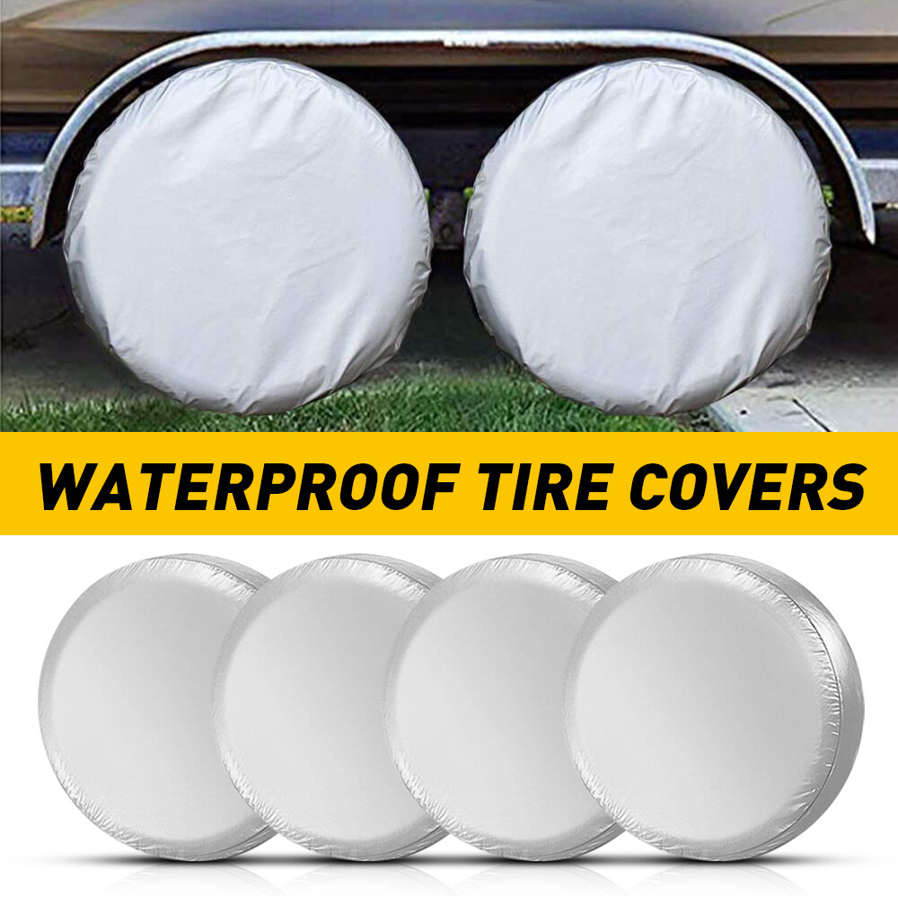Waterproof Tire Covers Set 4 Of Wheel &Tyre RV Trailer Camper Sun Protector US