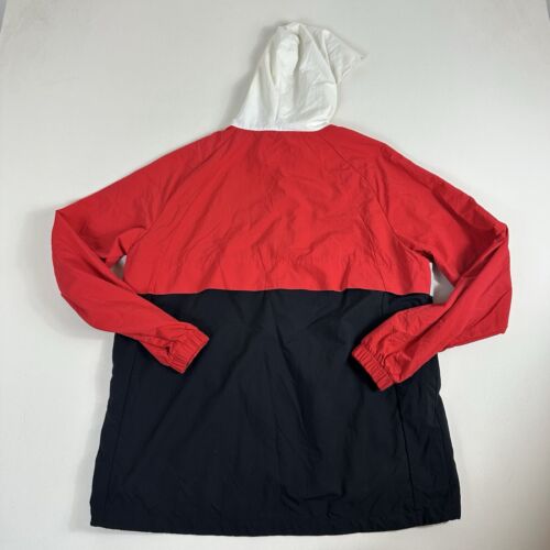 Nike Air Jordan Jumpman Anorak Hoodie Windbreaker Red Mens Medium Half Zip - Picture 2 of 8