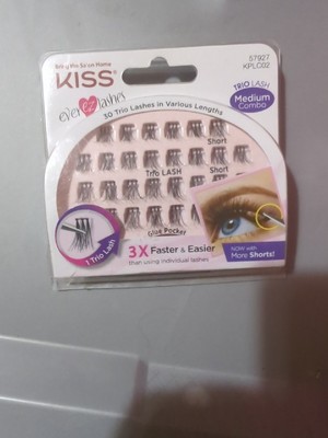 Kiss Ever EZ Lashes Trio Lash - 30 Trio Lashes in Various Lengths, Medium Combo