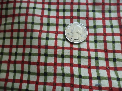 Andover Fabrics Gail Kessler Romance Red Green Squares BTY