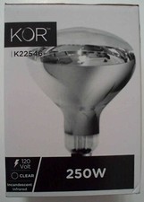 KOR 250W 120V Infrared Heat Lamp Clear R40 E26 Medium Base - Combo Ship