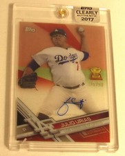 JULIO URIAS 2017 Topps Clearly Authentic CAAU-JU Auto RED 25/50 LA Dodgers