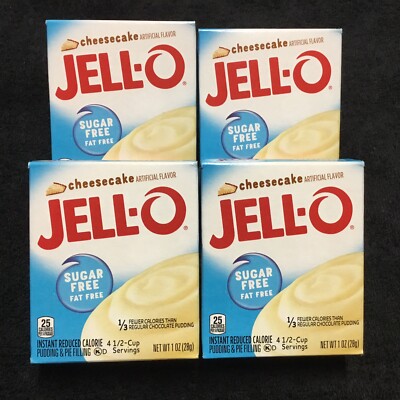Jell-O Sugar Free / Fat Free Cheesecake Instant Pudding & Pie Filling - Lot of 4