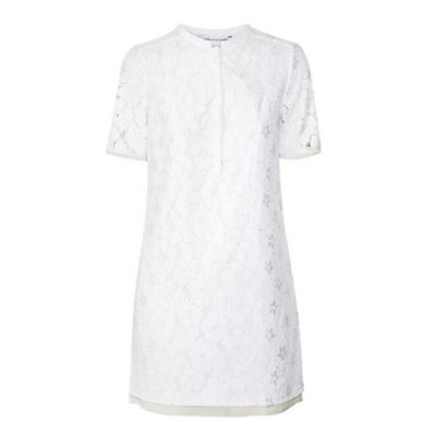 satin lace mini dress Morgan Satin Lace-Up Mini Dress in Ivory | Size: S | Satin Fabric main image 0