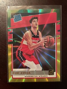 2020-21 Donruss Holo Green and Yellow Laser #205 Deni Avdija Rated Rookie 📈 RC