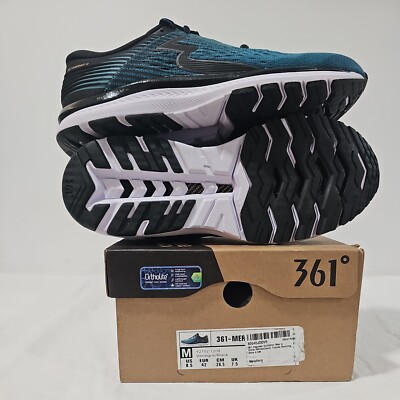 361 Degrees Men's  Meraki 4 Athletic Running Shoe Verdigris/Black Size 9M