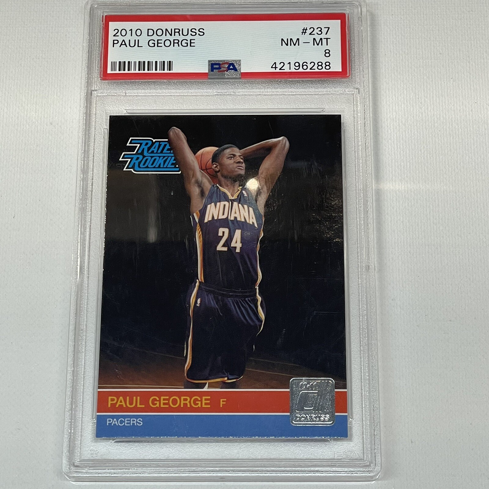 2010 PANINI DONRUSS #237 PAUL GEORGE RATED ROOKIE RC PSA 8 NM PG-13 LA CLIPPERS