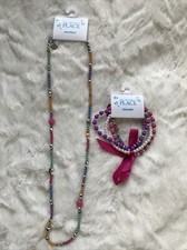 NWT Girls Necklace And Bracelet, Beaded With Charms, The Children  s Place
