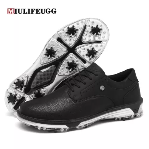 Herren Wasserdicht Golfschuhe Golf Sport Turnschuhe Outdoor Wandern Schuhe Schwarz - Bild 28 von 28