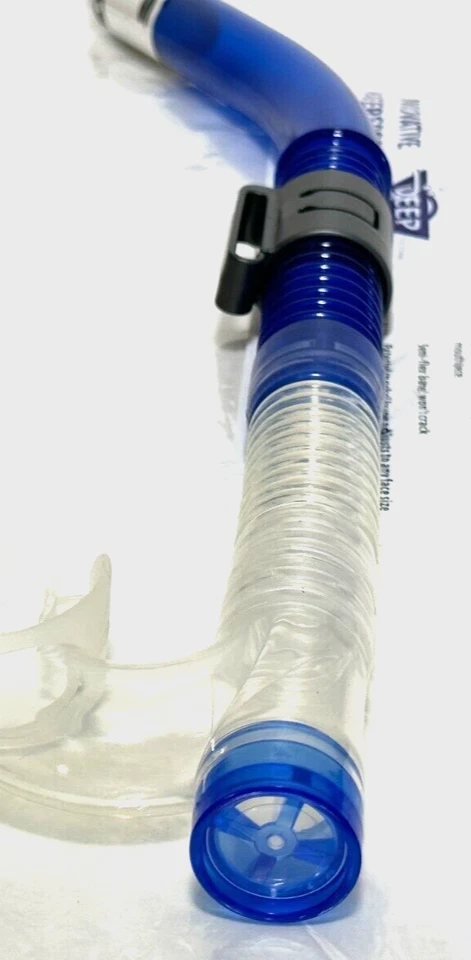 New Deep See Adult FlexStream With Purge-Blue Snorkel-Clips To Goggles-Silicone - Image 4 of 4