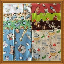  8 x 8 squares Kids Novelty Prints  20 pieces Fabric 100% Cotton Duplicates ZZ02