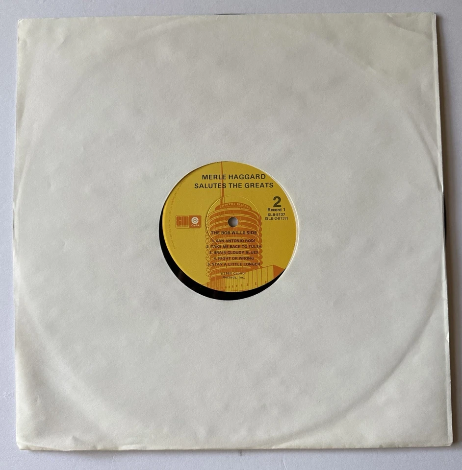 Merle Haggard Salutes The Greats LP Vinyl Capitol SLB-8137 Double LP NM/VG+ - Image 4 of 4