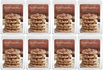 8 ScentSationals FARMHOUSE COOKIES Highly Scented Wax Melts Cubes 2.5 oz