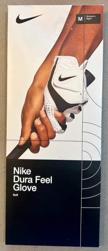NIKE DURA FEEL Golf Right Glove  White/Black  WOMENS SZ Medium  NEW