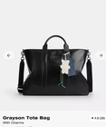 Coach Town Tote Pebbled Bag, Large - Black