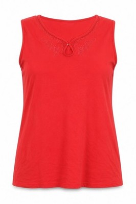 Lucky Damen Basic Tank Größe XL UK '' Rot Rundhals Ärmellos