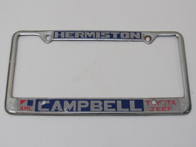 #ad #ad Vintage Campbell AMC Jeep Hermiston Oregon Metal License Plate Frame Rare Tag OR $79.95