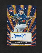 2026 USA Baseball Stars & Stripes Gavin Chakar Disco Gold Prizm Auto 10/10